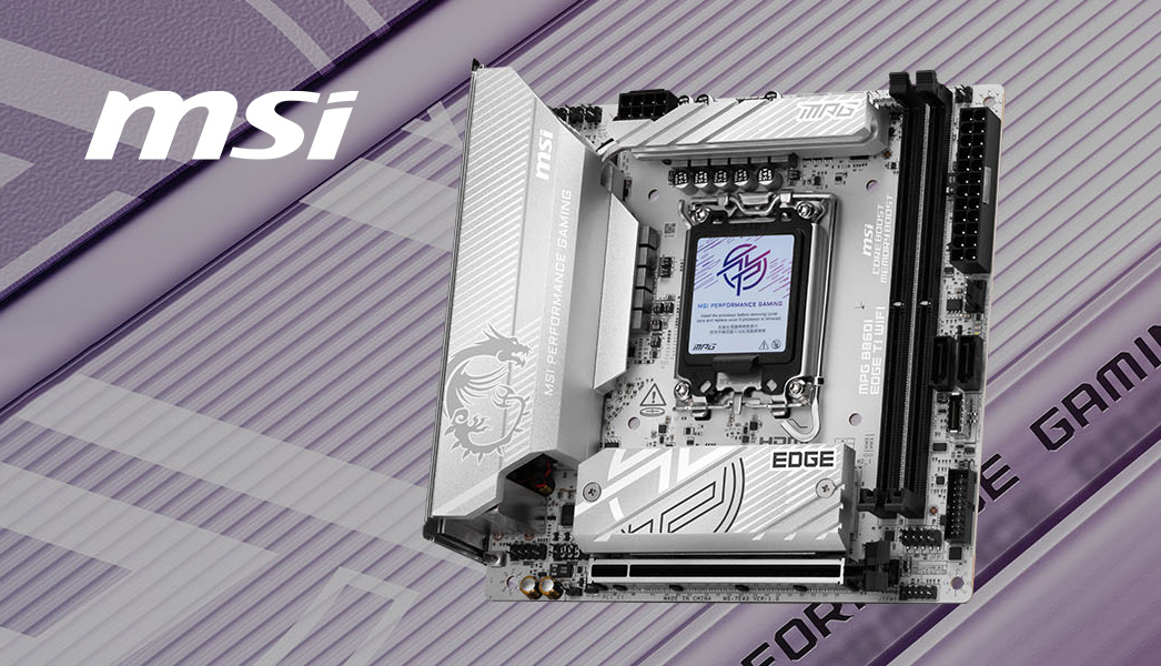 MSI MPG B860I EDGE TI WIFI White Motherboard, Mini-ITX - Supports